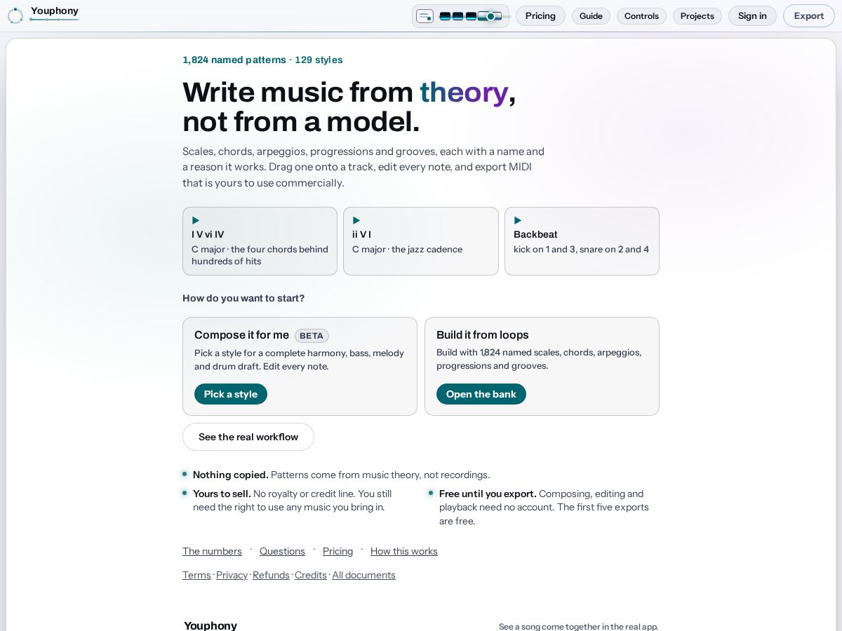 Landing-page snapshot of youphony.app