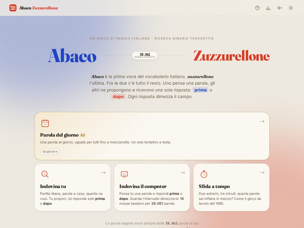Landing-page snapshot of abacozuzzurellone.site