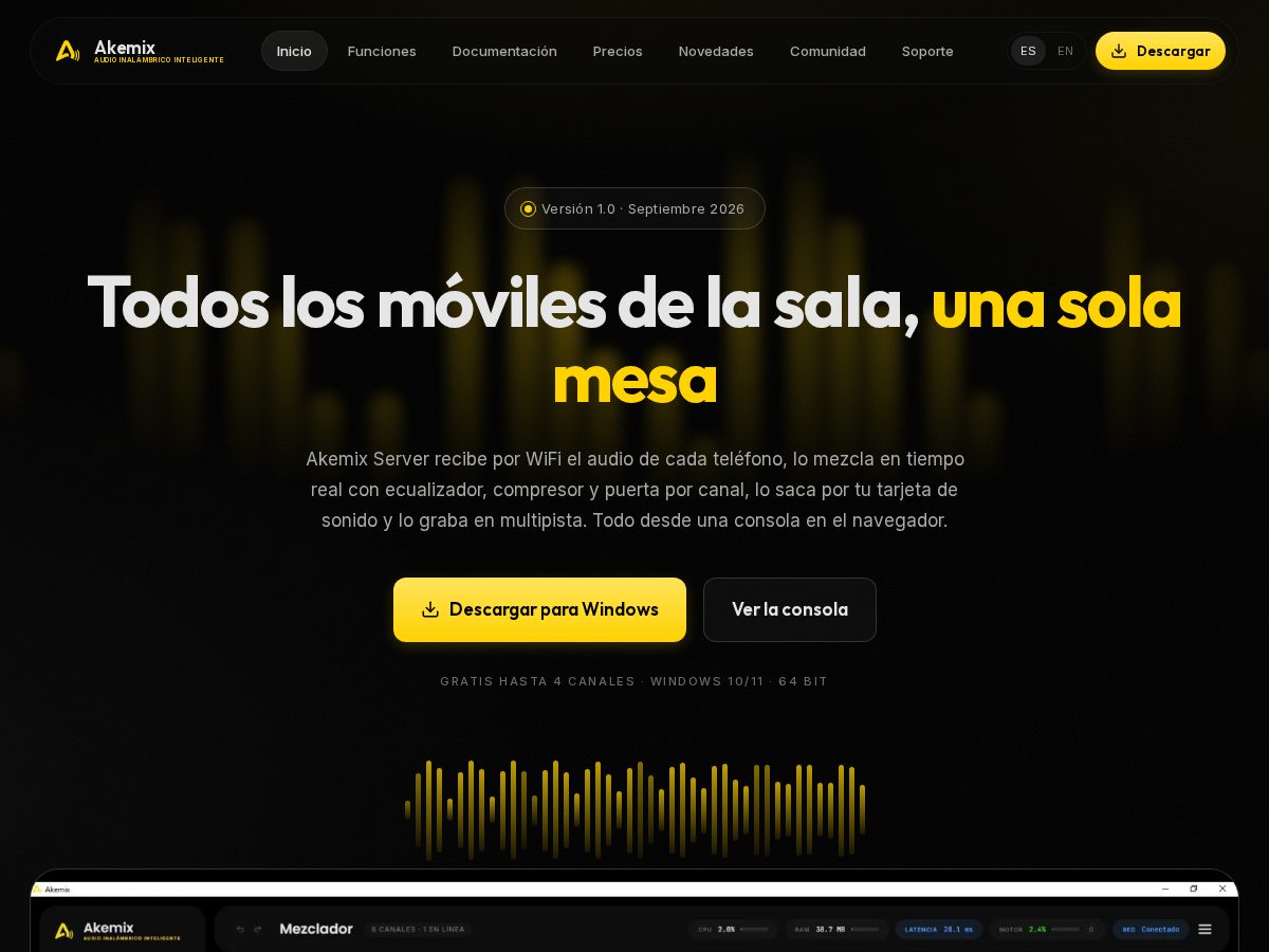 Landing-page snapshot of akemix.app