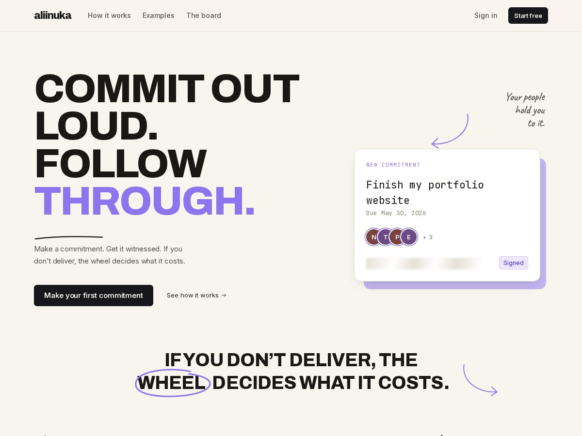 Landing-page snapshot of aliinuka.com