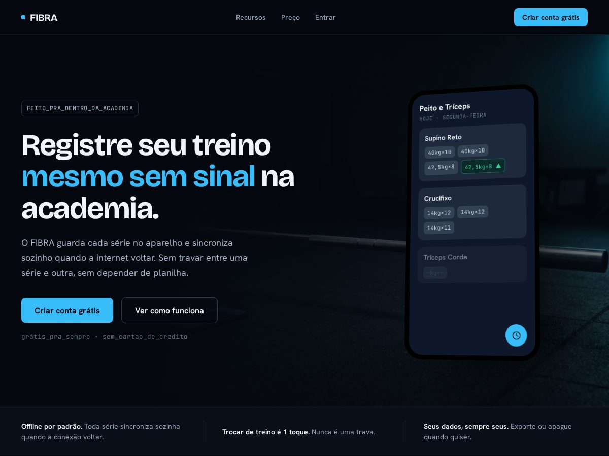 Landing-page snapshot of appfibra.com