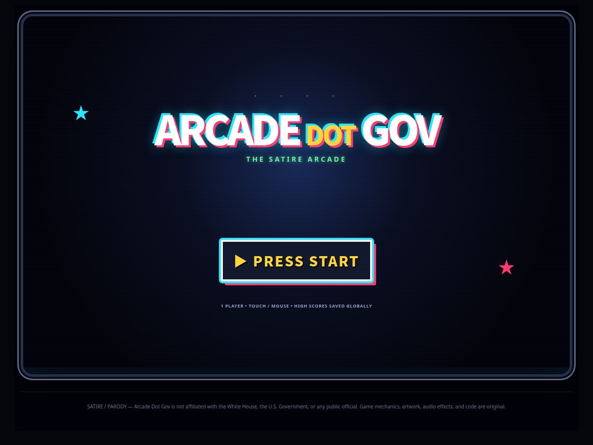Landing-page snapshot of arcadedotgov.com