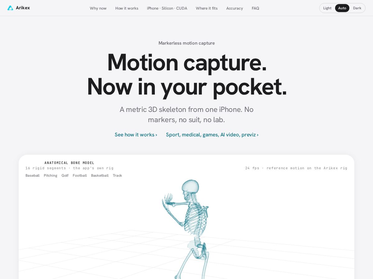 Landing-page snapshot of arikex.com