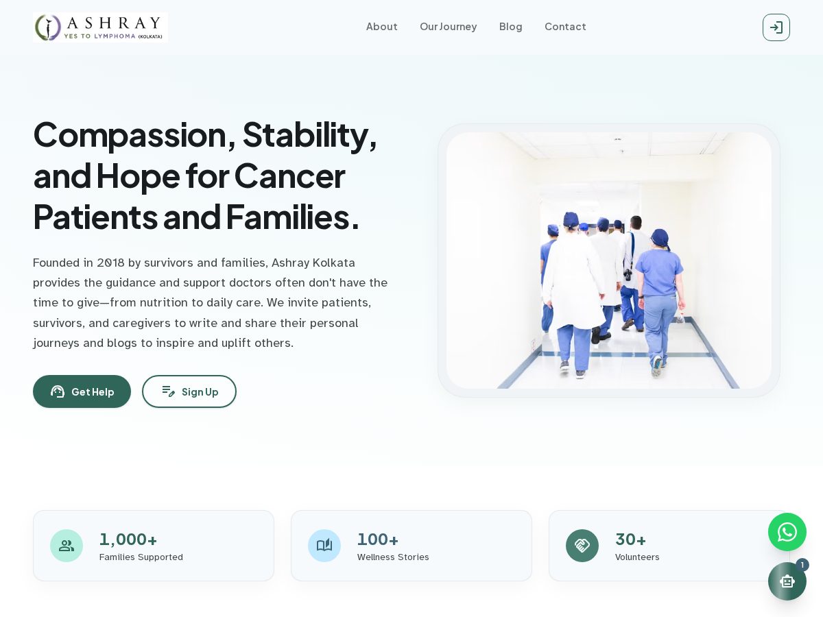 Landing-page snapshot of ashraykolkata.org