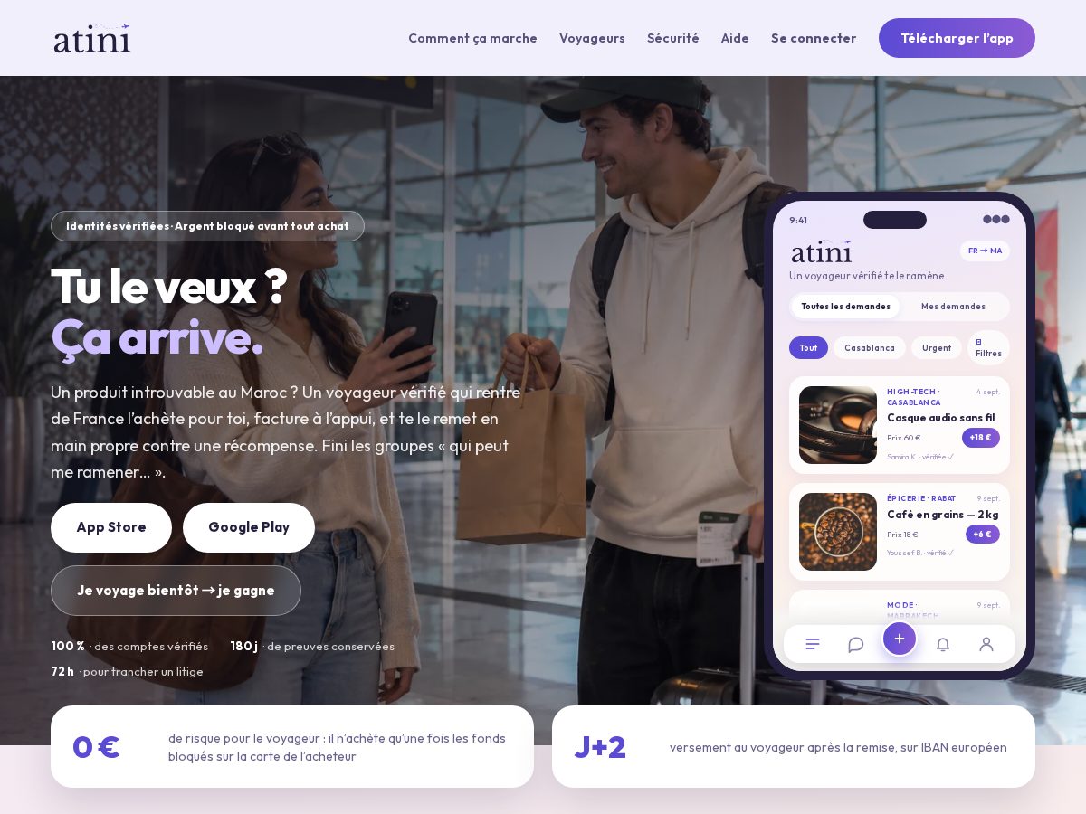 Landing-page snapshot of atini.app