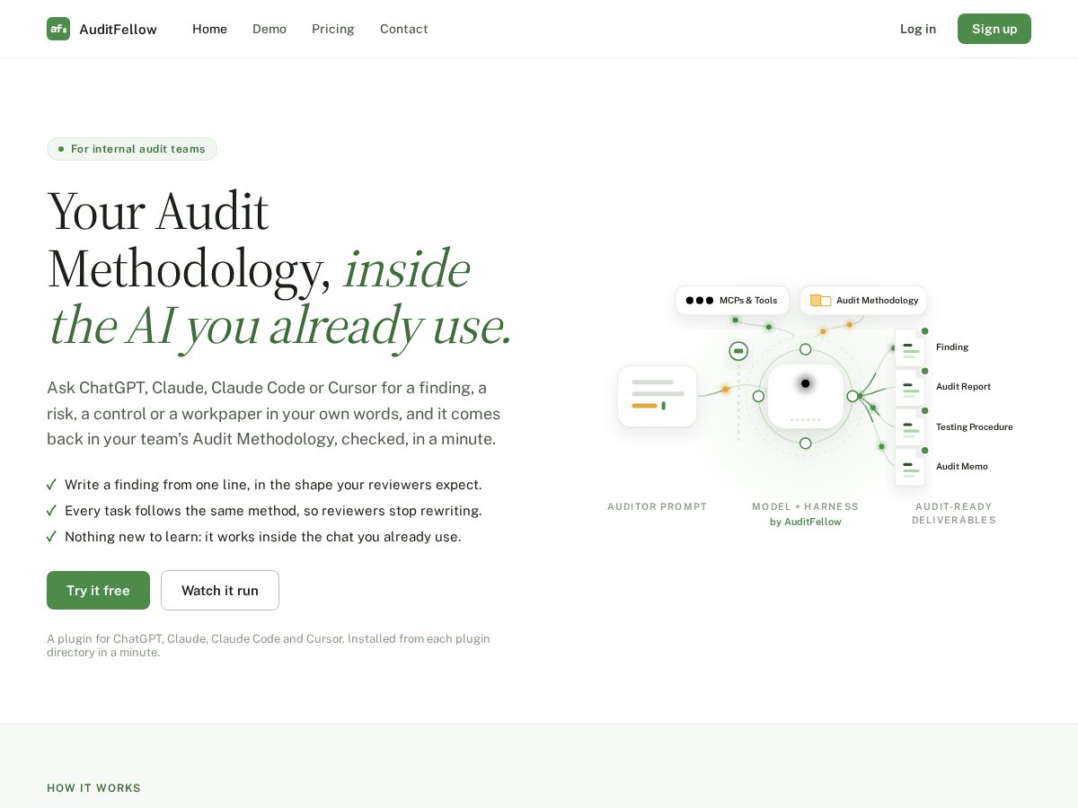Landing-page snapshot of auditfellow.app