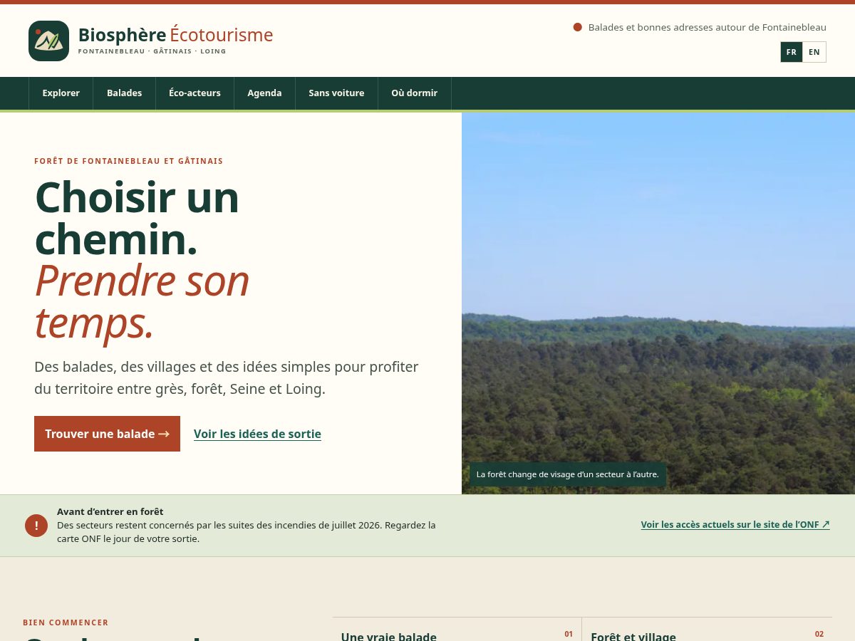 Landing-page snapshot of biosphere-ecotourisme.com