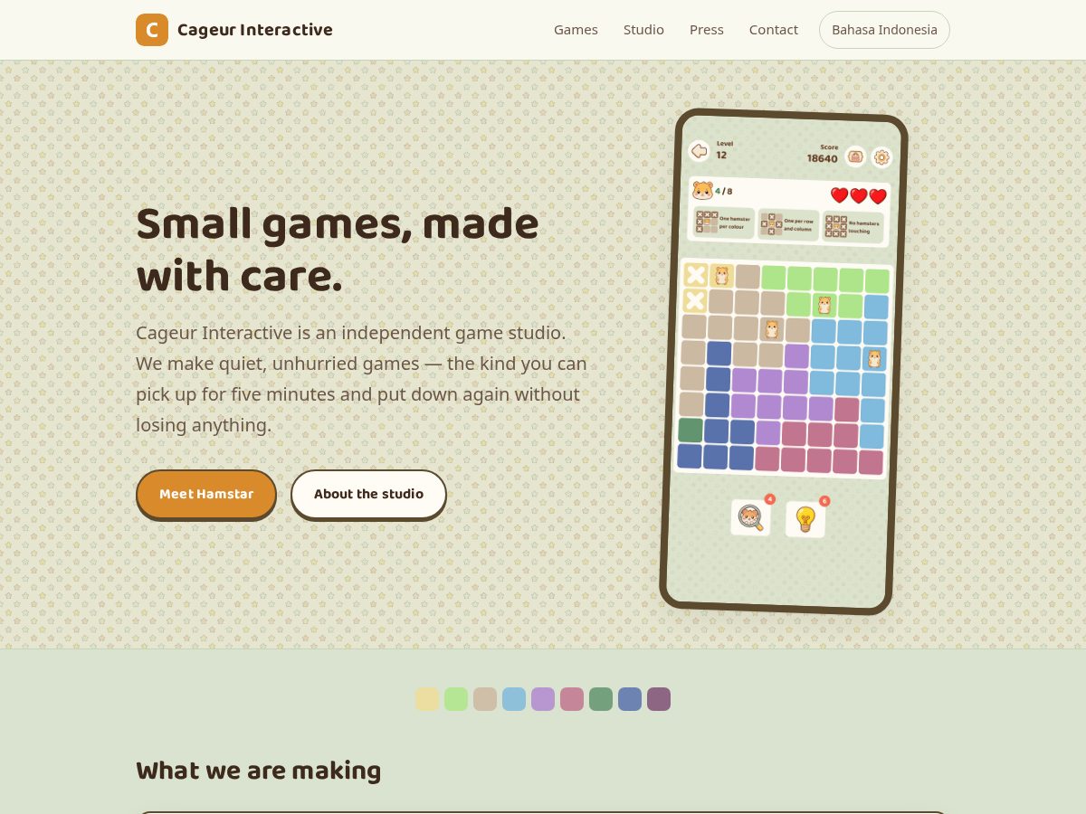 Landing-page snapshot of cageur.com