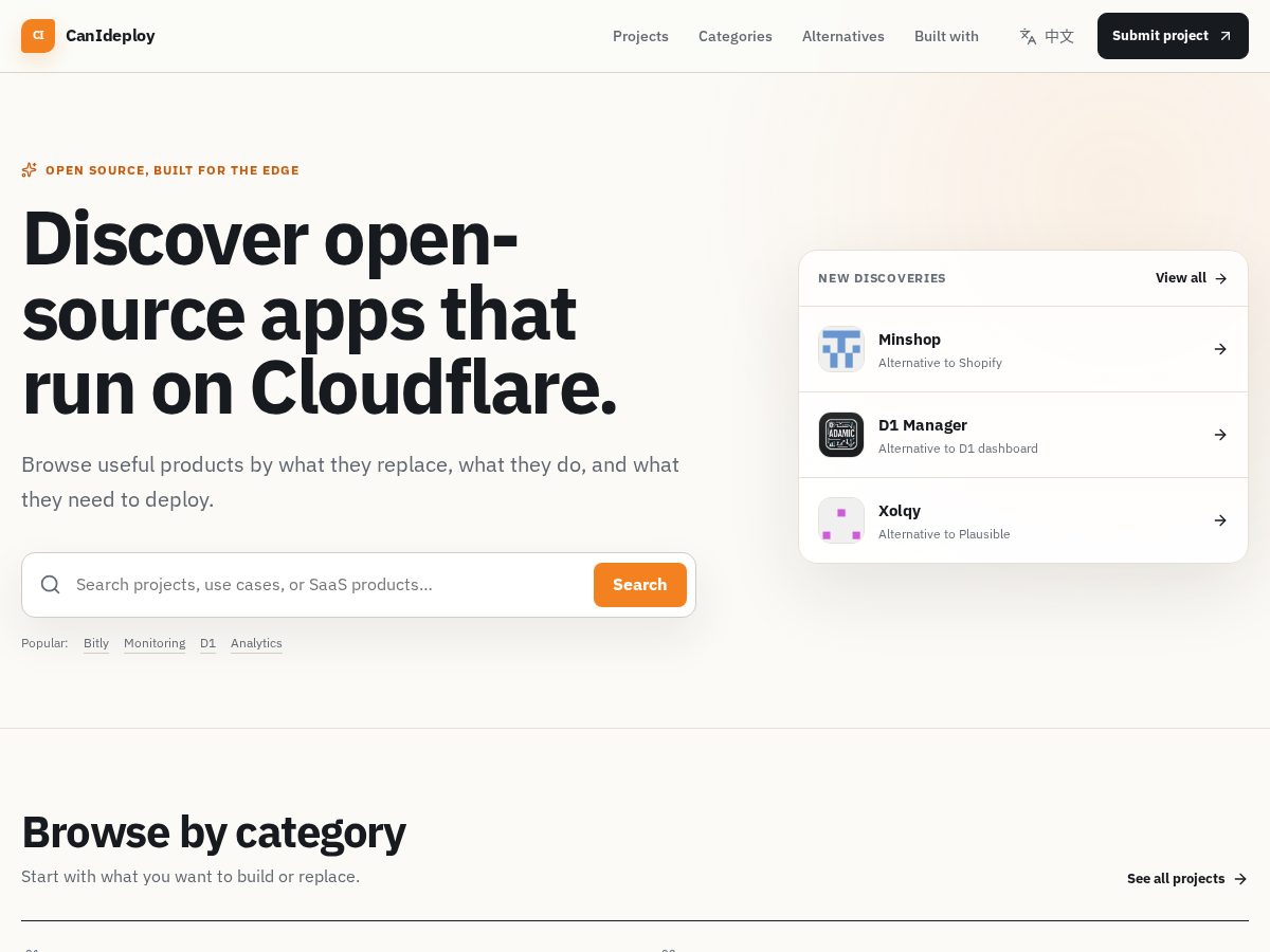 Landing-page snapshot of canideploy.app