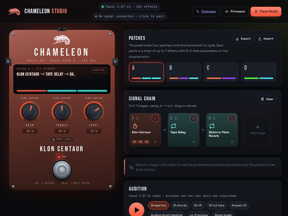 Landing-page snapshot of chameleonpedal.com