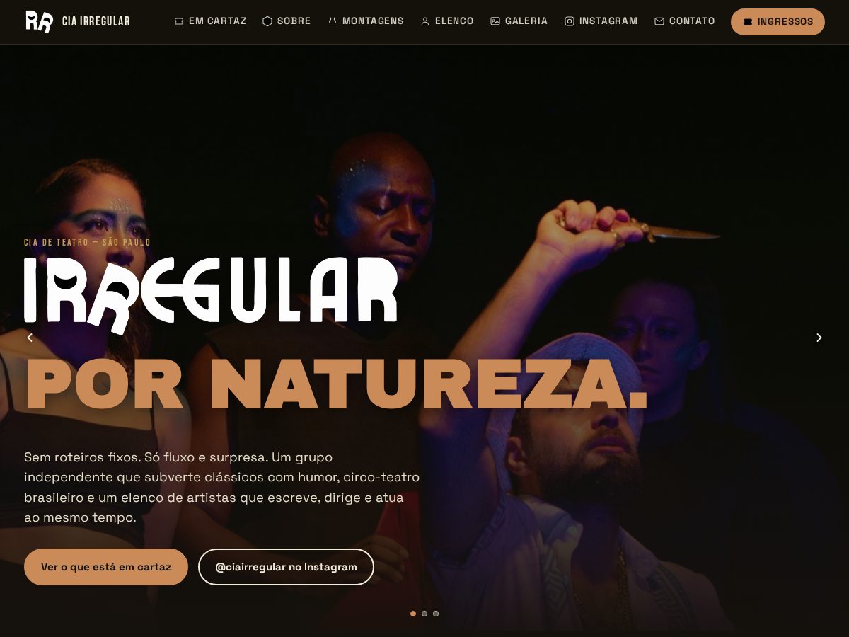 Landing-page snapshot of ciairregular.art