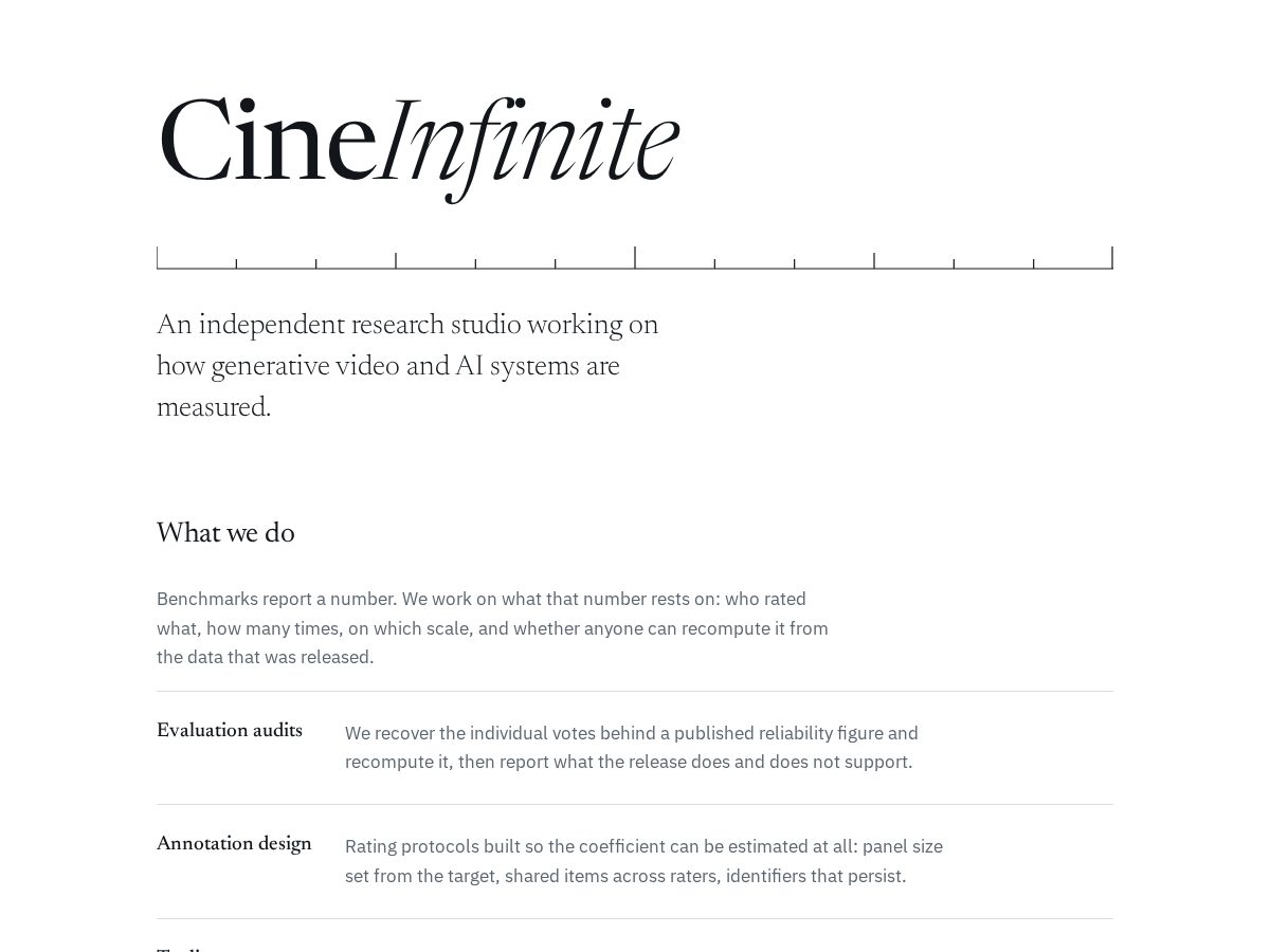 Landing-page snapshot of cineinfinite.com
