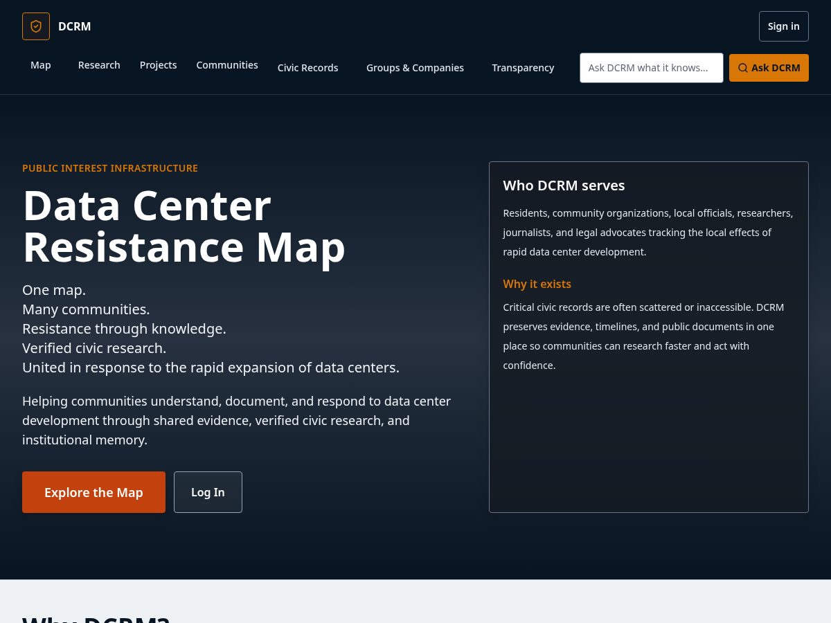 Landing-page snapshot of civicmemoryproject.org