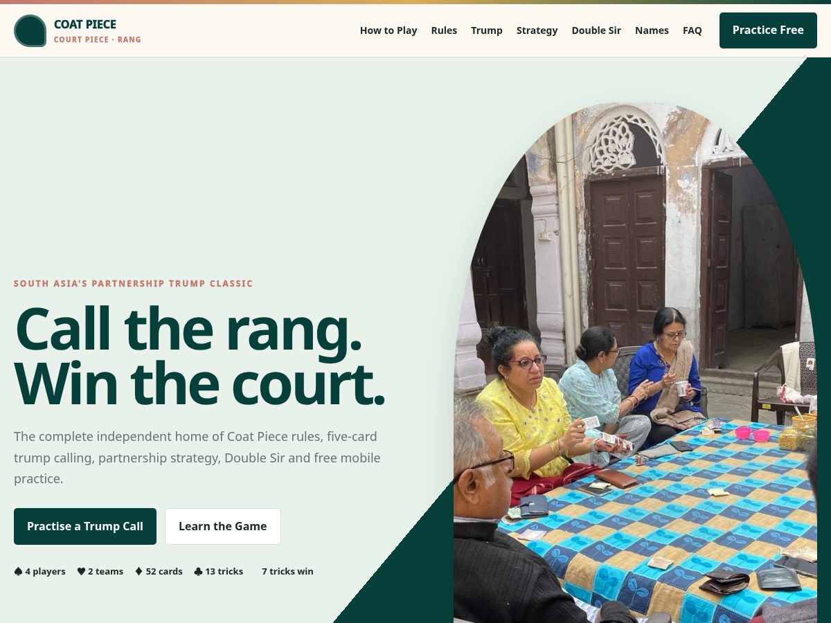 Landing-page snapshot of coatpiece.com