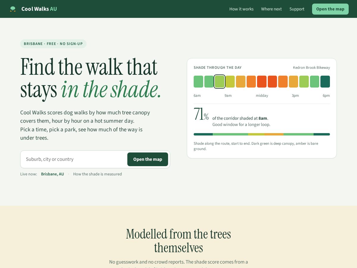 Landing-page snapshot of coolwalks.dog