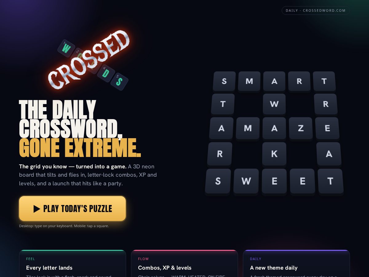 Landing-page snapshot of crossedword.com