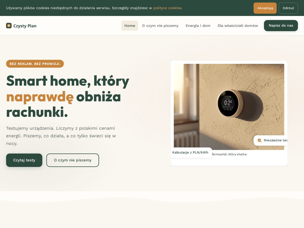 Landing-page snapshot of czystyplan.digital