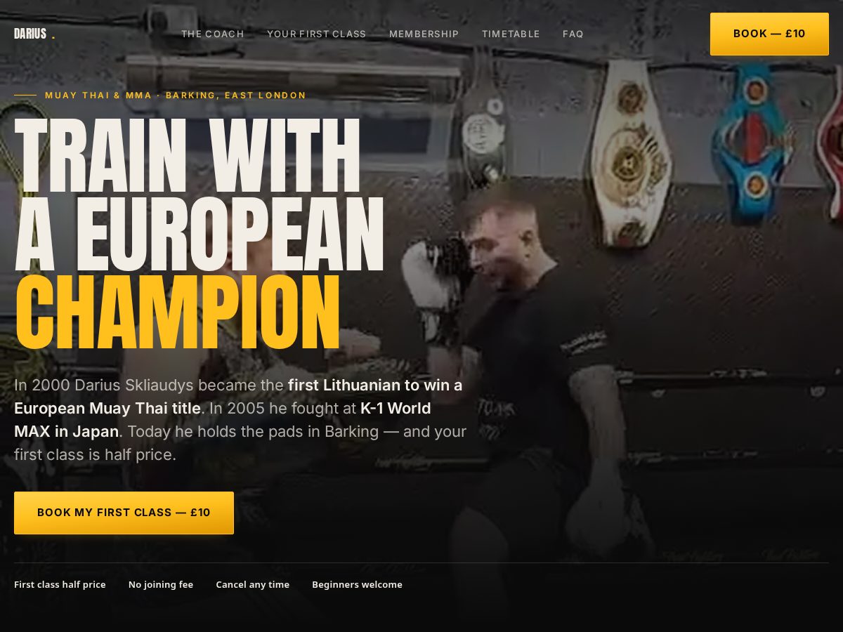 Landing-page snapshot of darius-skliaudys.com