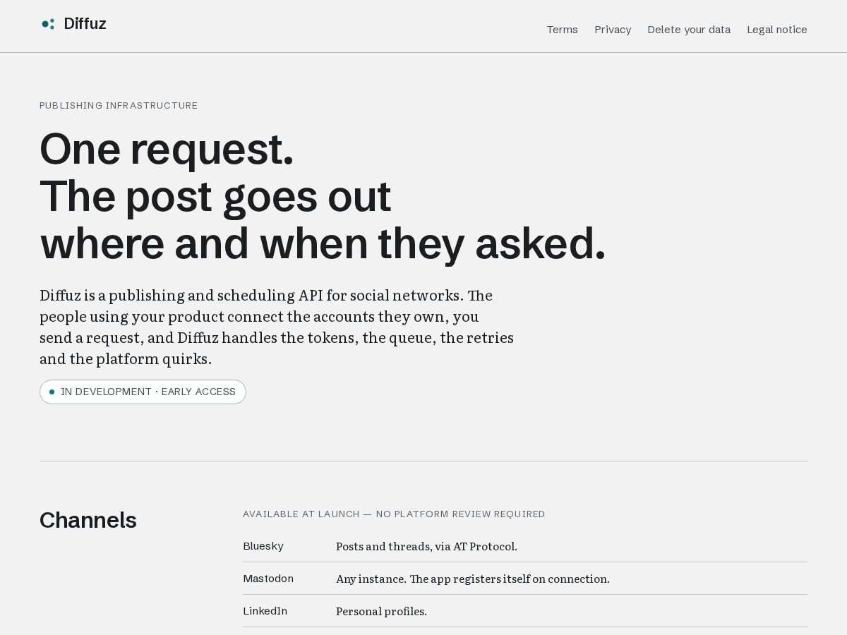 Landing-page snapshot of diffuz.app
