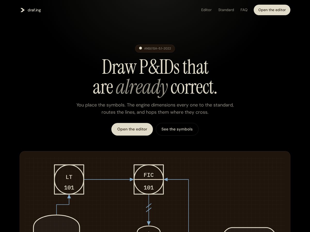Landing-page snapshot of draf.ing
