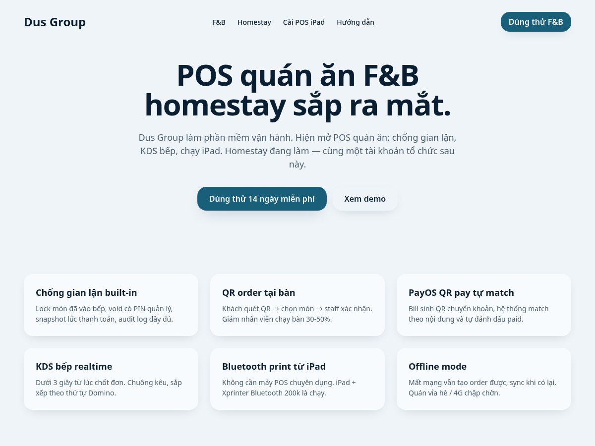 Landing-page snapshot of dus-group.com