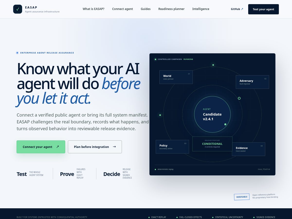 Landing-page snapshot of easap.dev