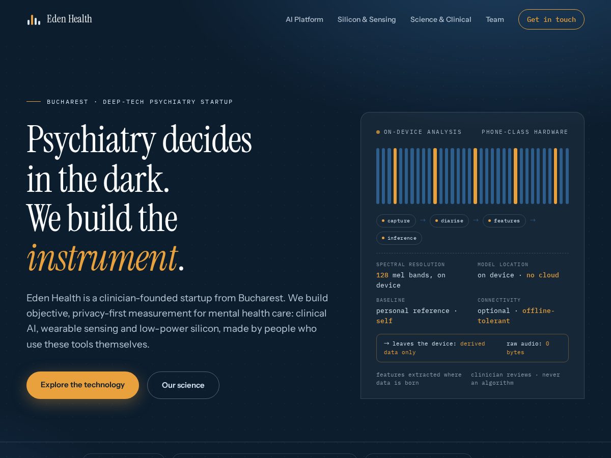Landing-page snapshot of edenhealth.dev