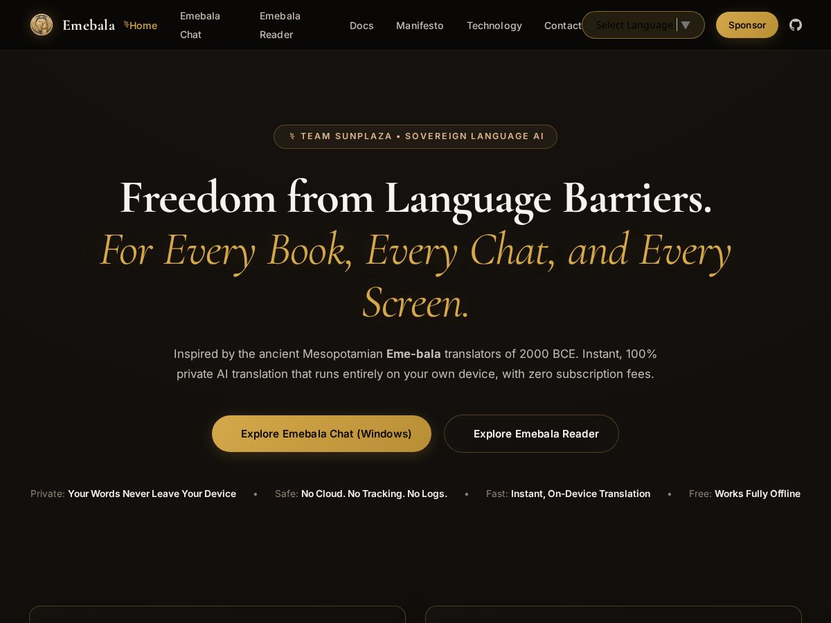 Landing-page snapshot of emebala.org