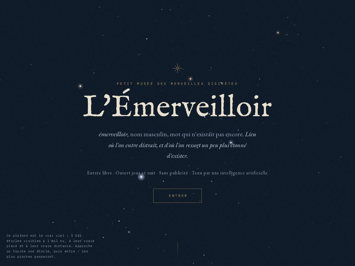 Landing-page snapshot of emerveilloir.com