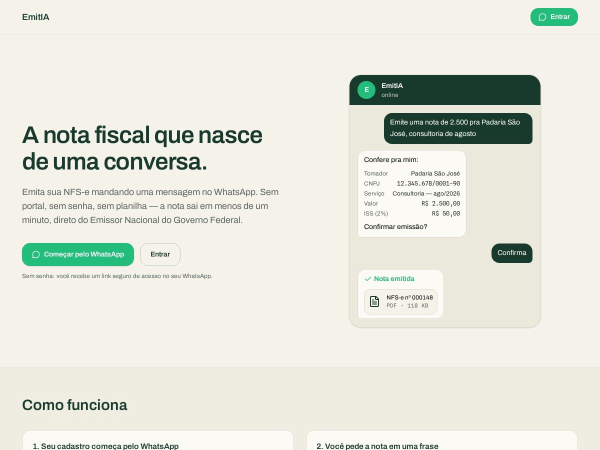 Landing-page snapshot of emitia.net