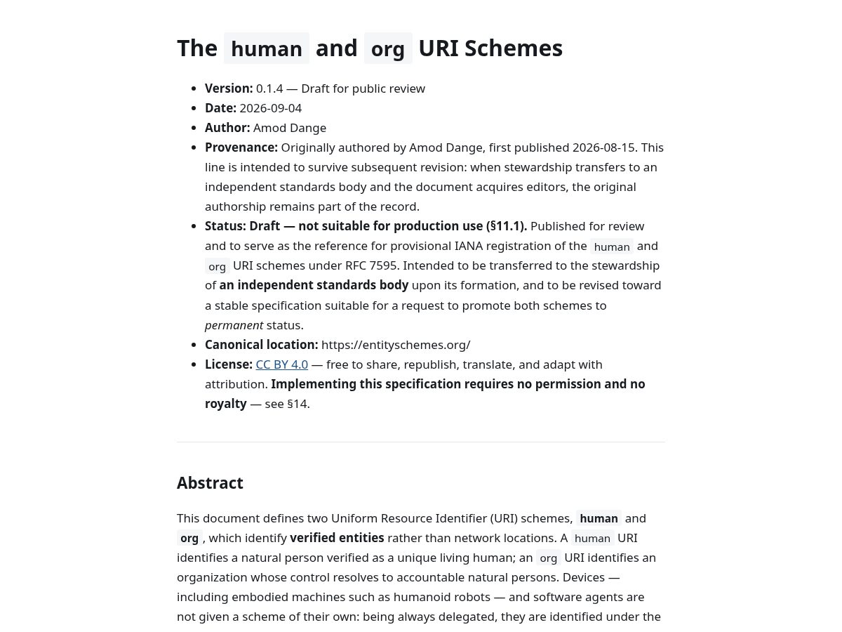 Landing-page snapshot of entityschemes.org