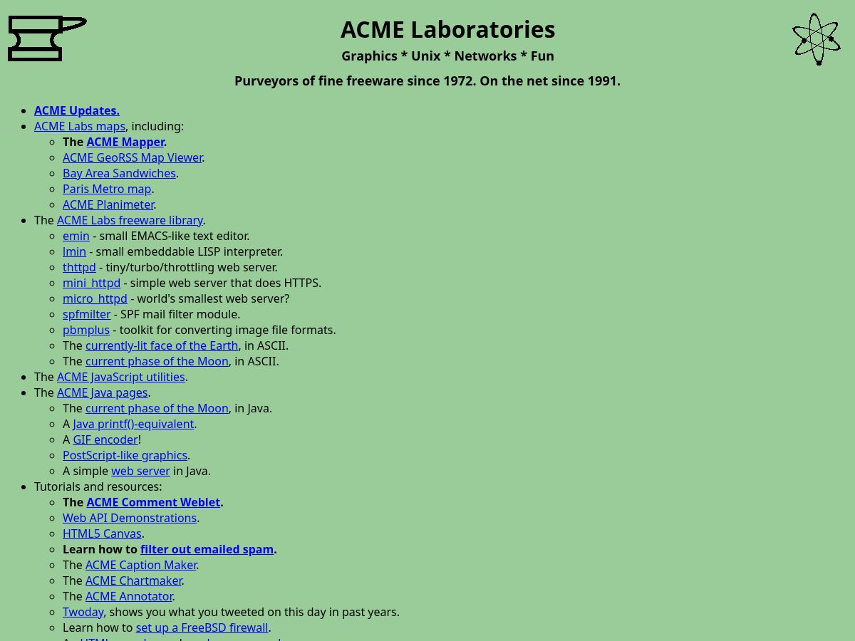 Landing-page snapshot of exploreacme.com