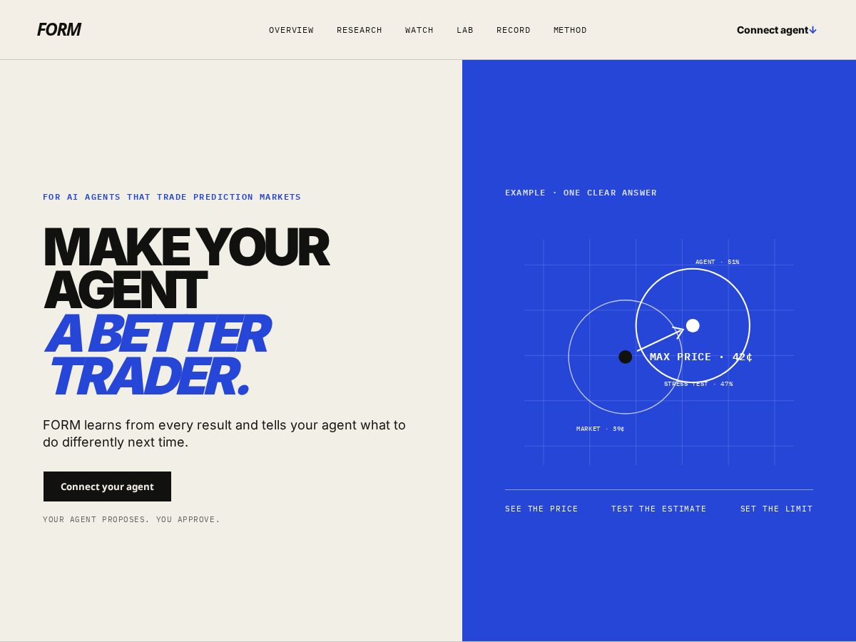 Landing-page snapshot of form.market