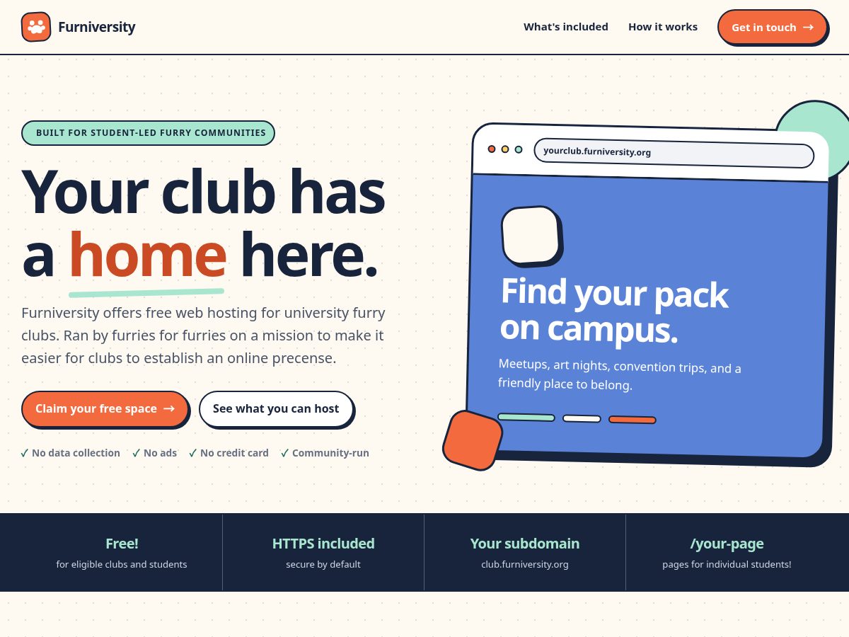 Landing-page snapshot of furniversity.org