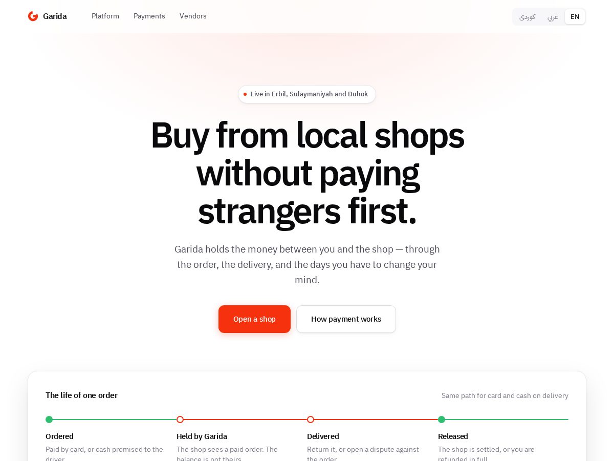 Landing-page snapshot of garidamall.com