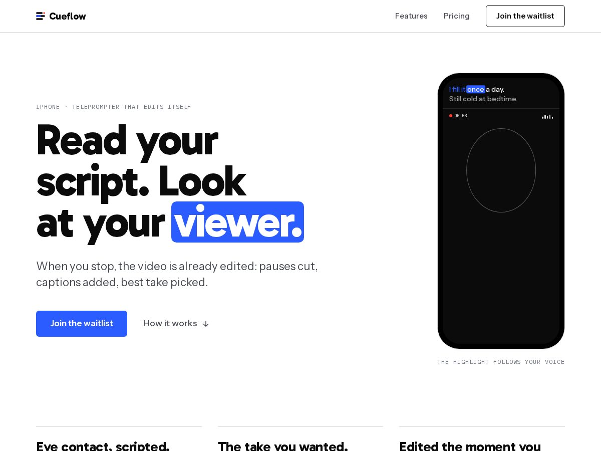 Landing-page snapshot of get-cueflow.com