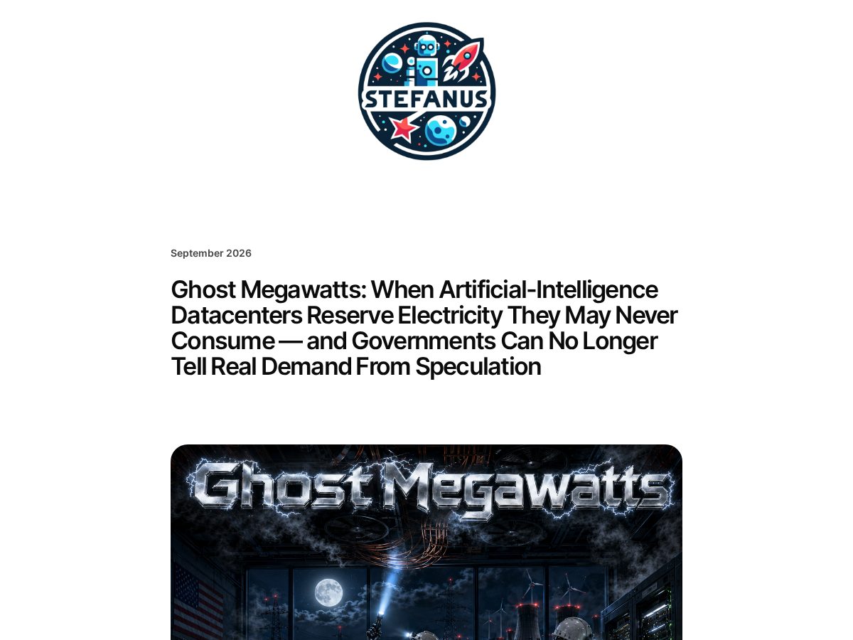 Landing-page snapshot of ghostmegawatts.com
