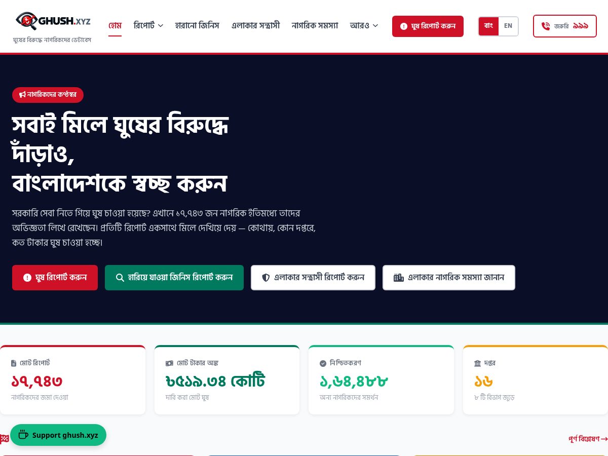 Landing-page snapshot of ghush.xyz