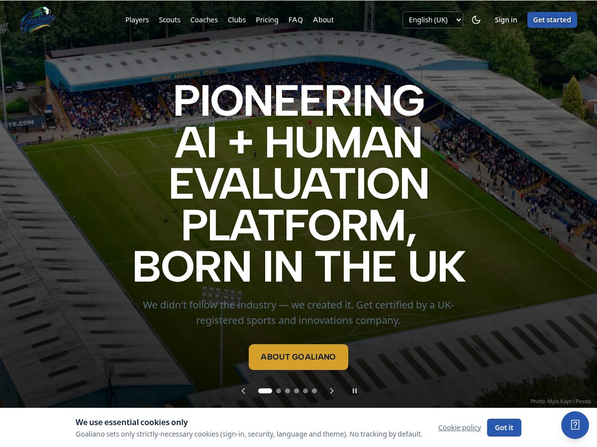 Landing-page snapshot of goaliano.africa