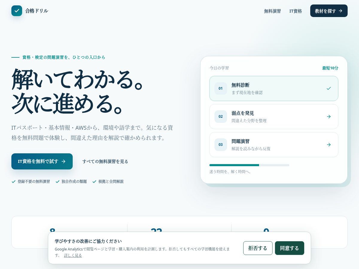 Landing-page snapshot of gokaku-drill.com