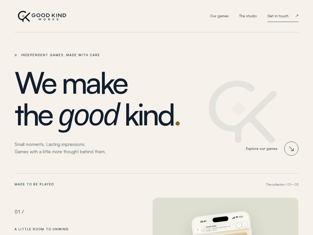 Landing-page snapshot of goodkindworks.com