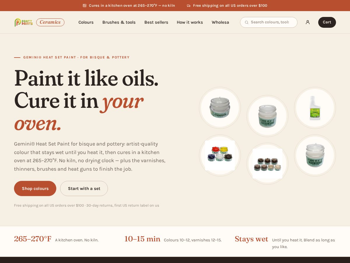 Landing-page snapshot of heatsetceramics.com