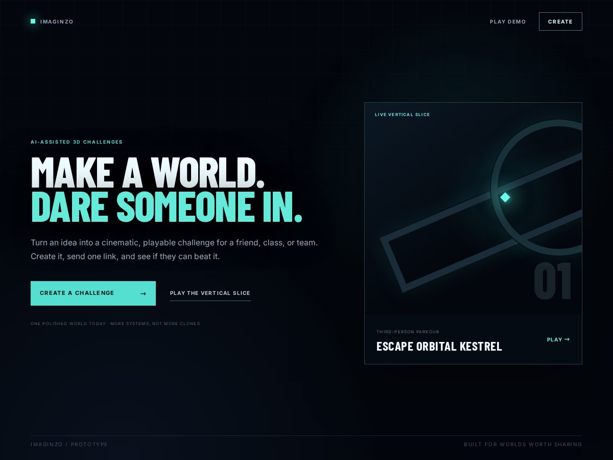Landing-page snapshot of imaginzo.com