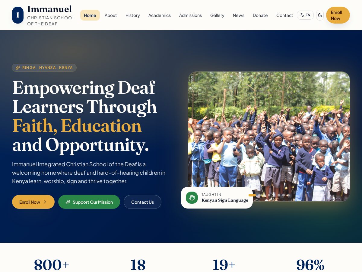 Landing-page snapshot of immanuelkenya.online