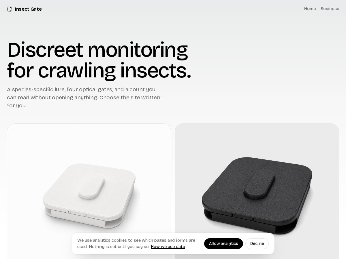 Landing-page snapshot of insectgate.com