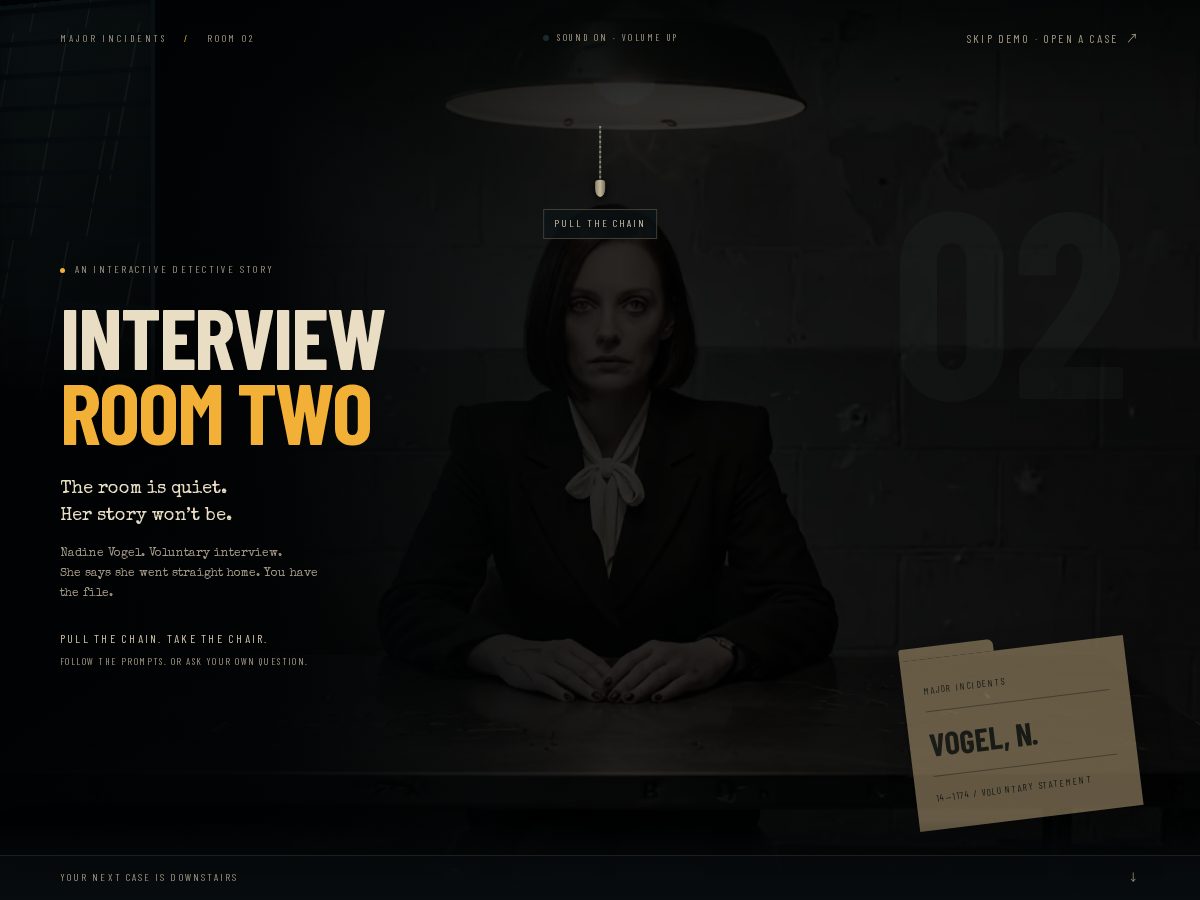 Landing-page snapshot of interviewroomtwo.com