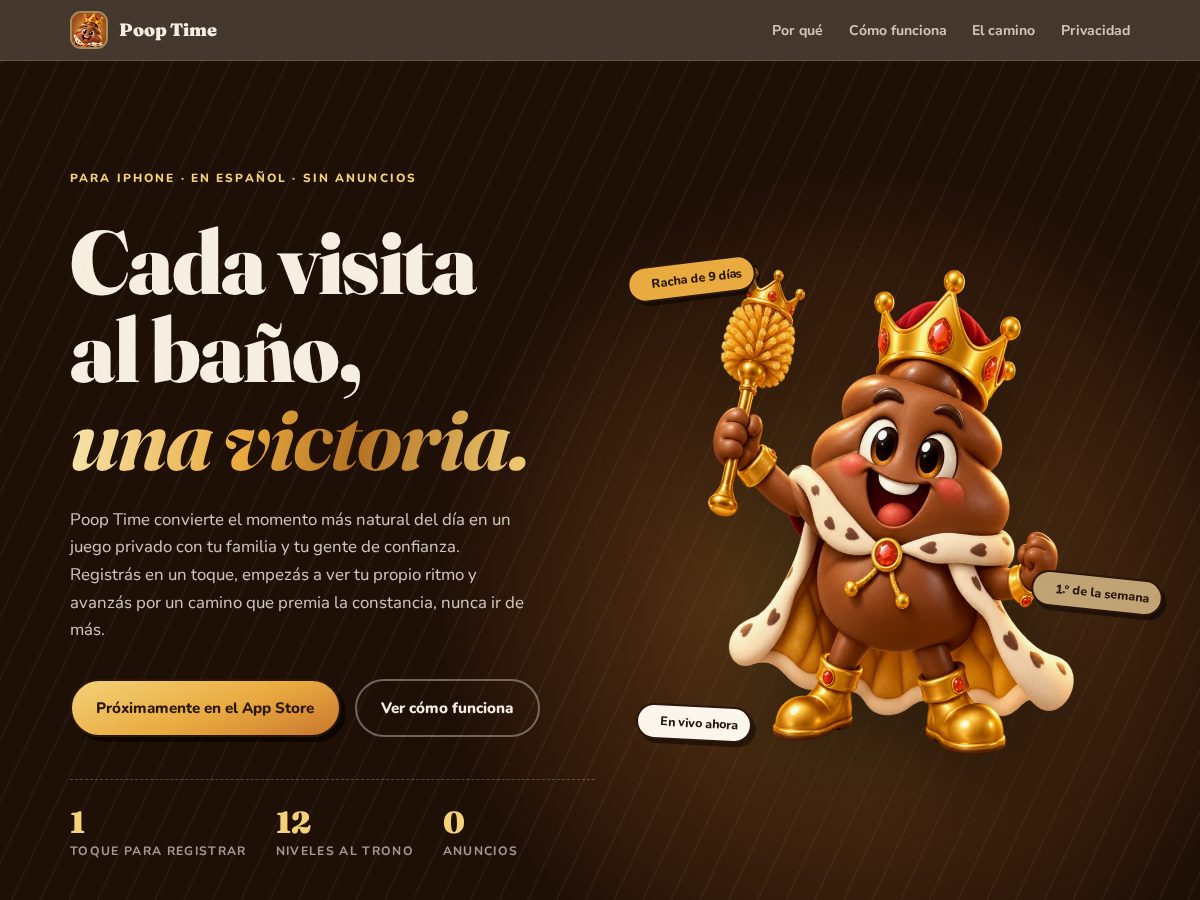 Landing-page snapshot of itspooptime.com