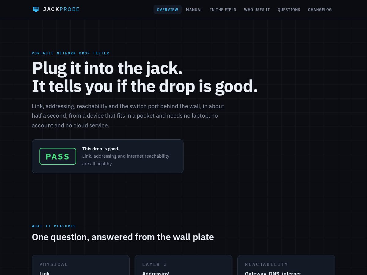 Landing-page snapshot of jackprobe.com