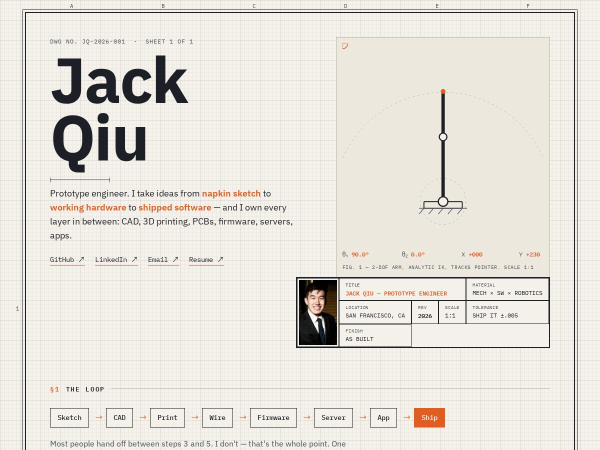 Landing-page snapshot of jackqiu.dev