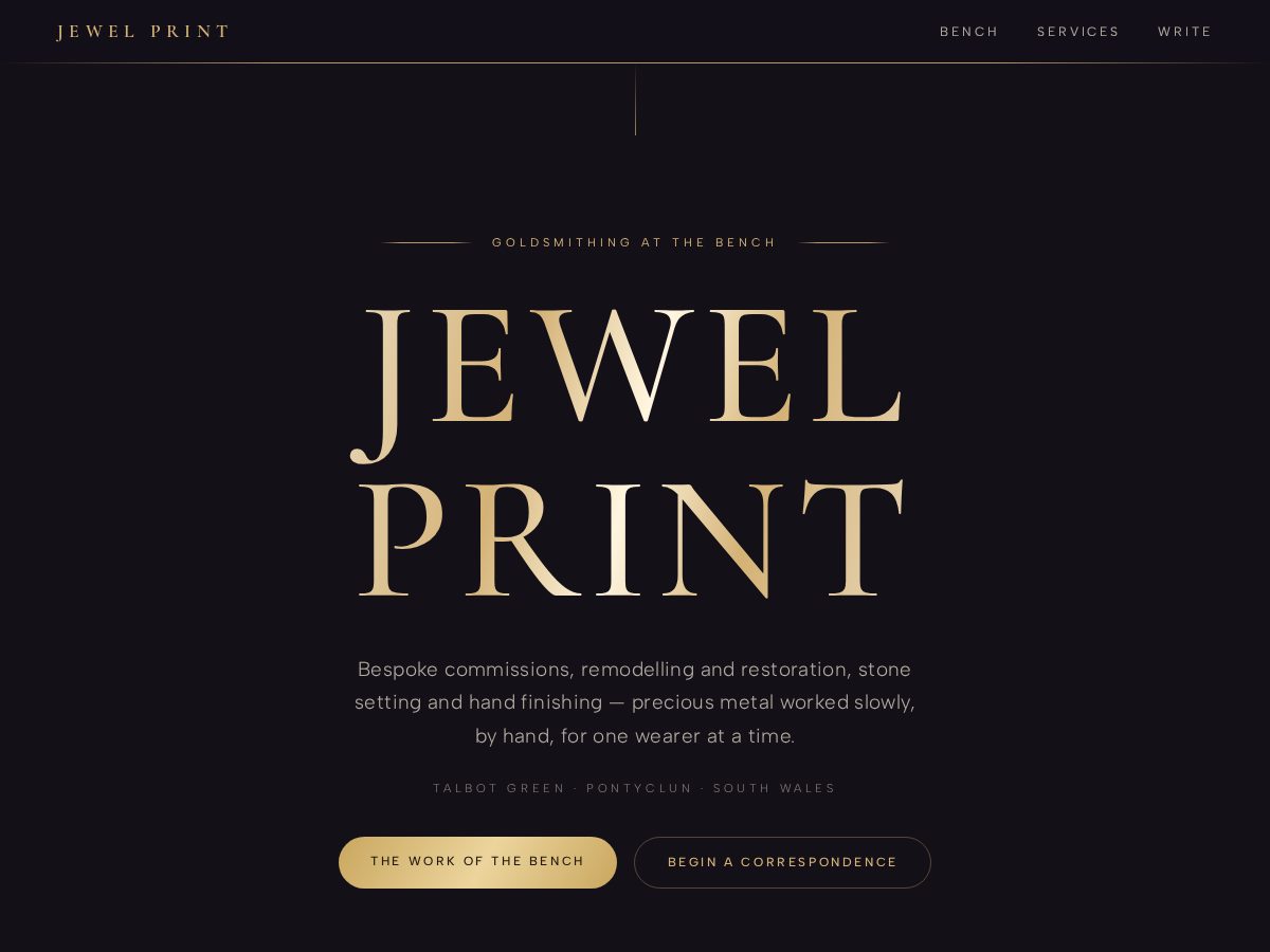 Landing-page snapshot of jewelprint.store